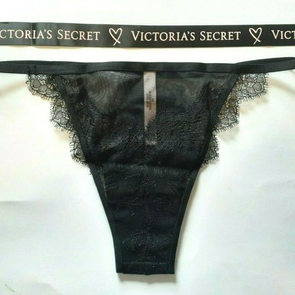 Victorias Secret Floral Motif BEAD Black ITSY Lace - Picture 5 of 8